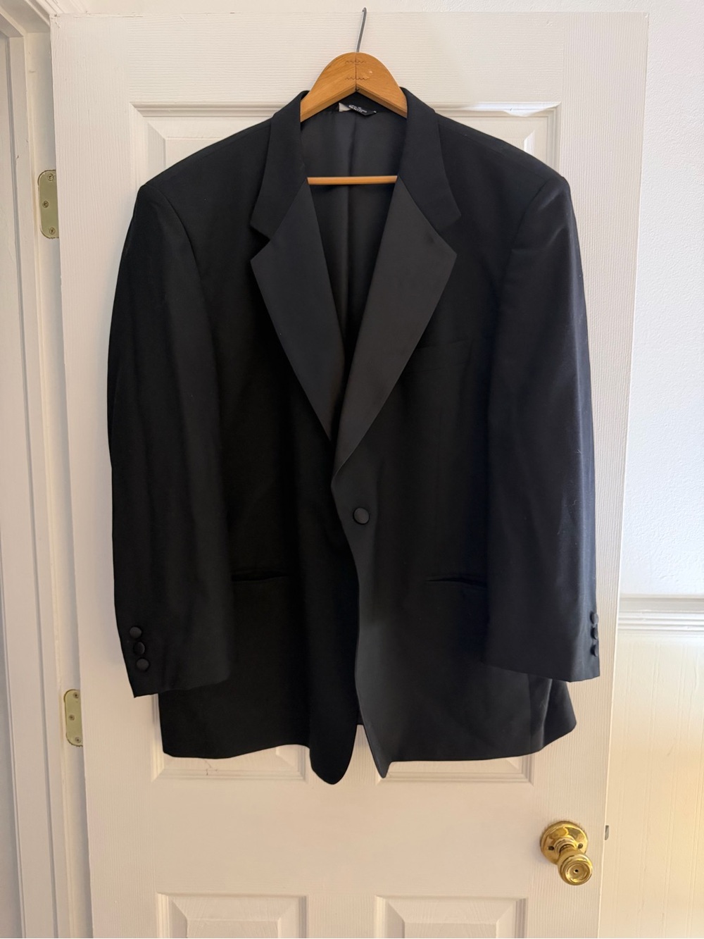 Men's Black Single-Button Tuxedo 100% Wool